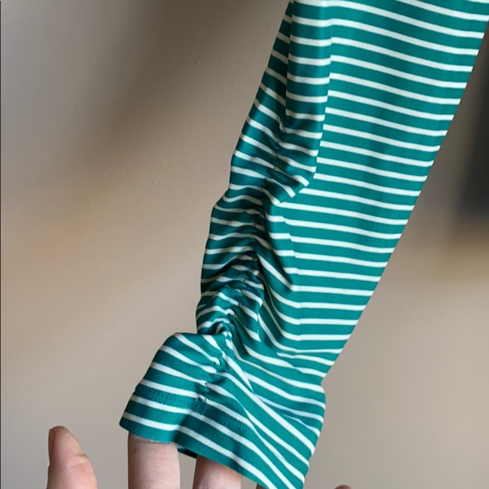 Athleta Nylon Striped Ruched Top M - Picture 3 of 7
